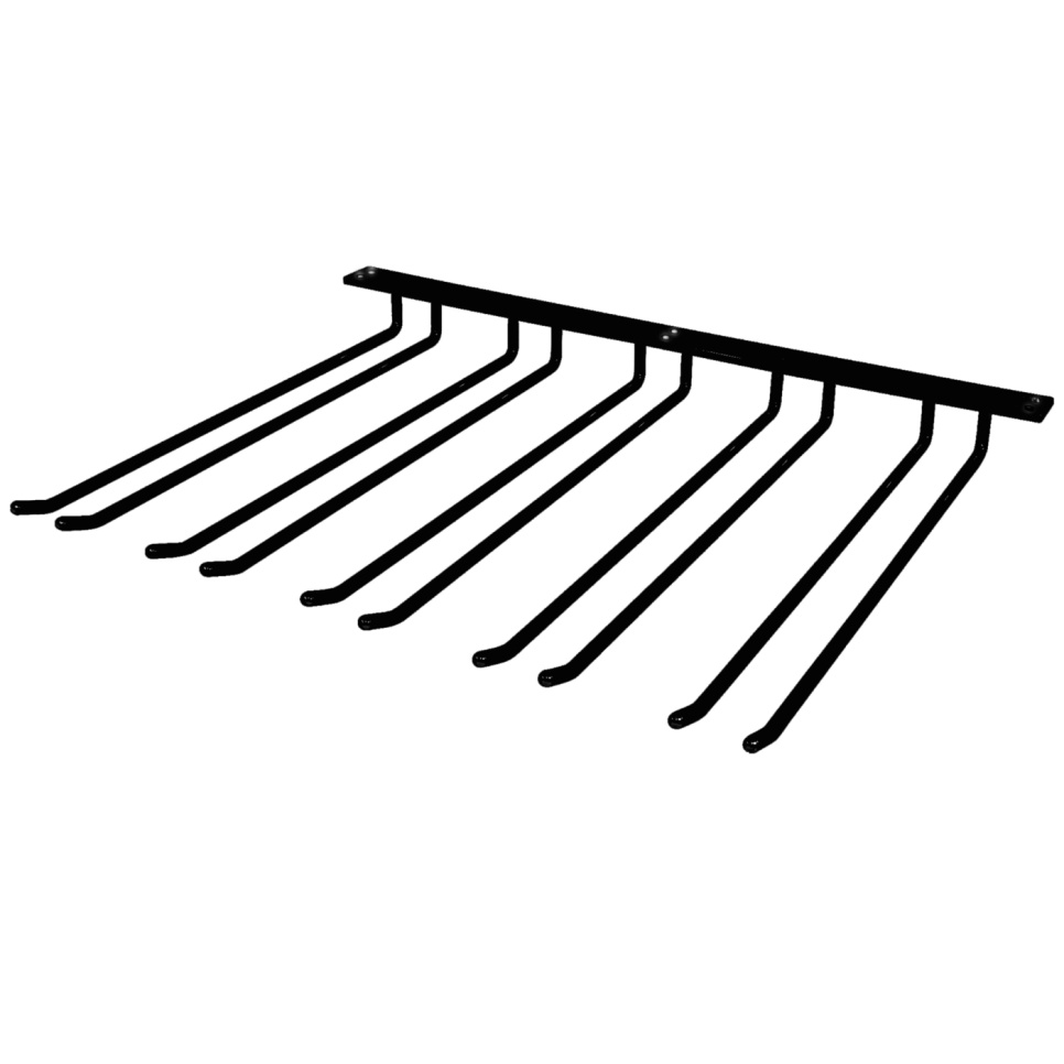 Szklane wieszaki do montażu na ścianie - srebrne, 20 szklanek - Hippie de Luxe