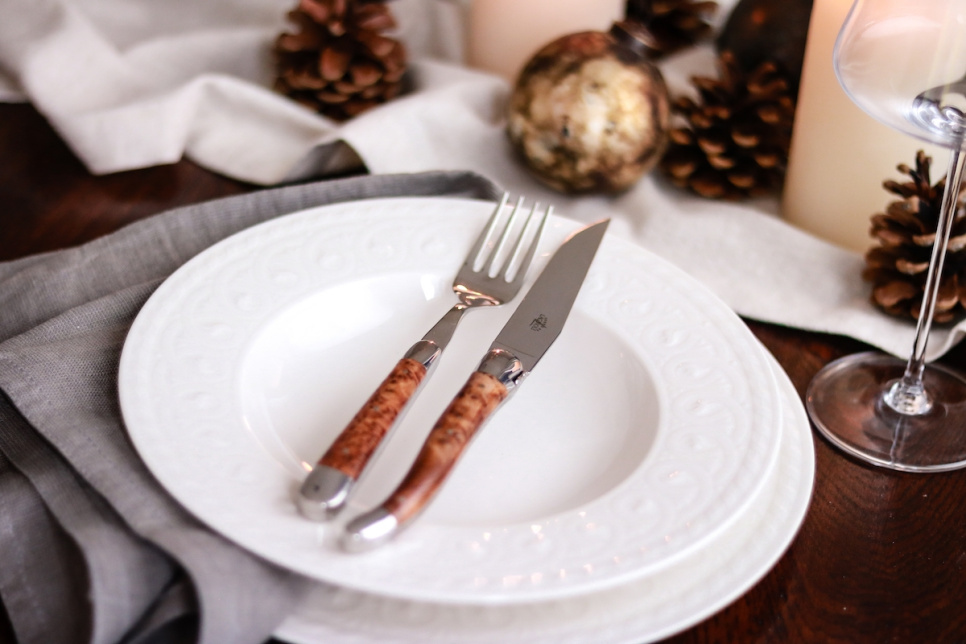 Sześć widelców, uchwyt Tuja, polerowany, Tradition - Forge de Laguiole Sześć widelców, uchwyt Tuja, polerowany, Tradition - Forge de Laguiole