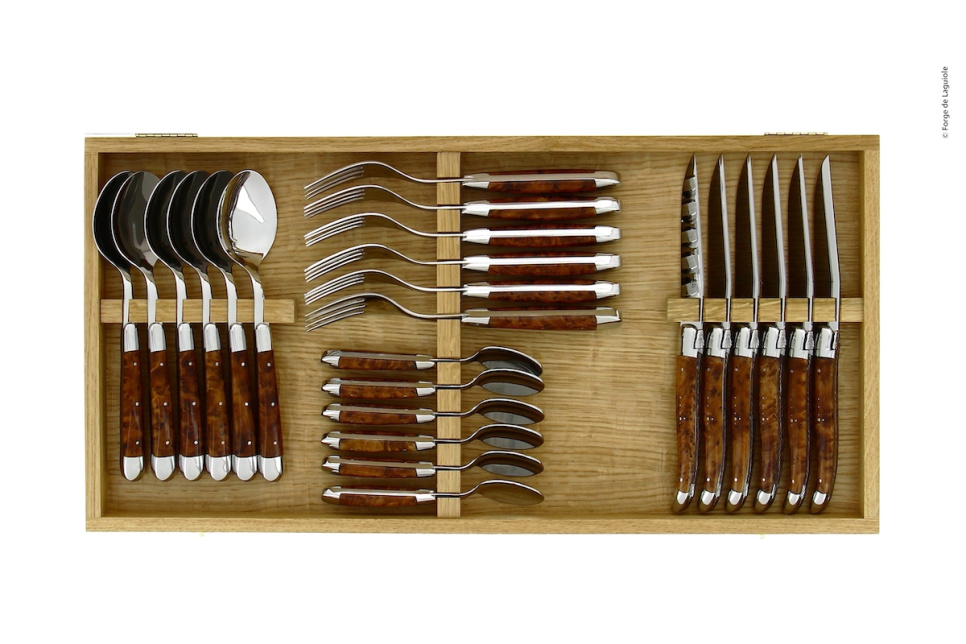 Zestaw sztućców 03, uchwyty Tuja, polerowane, Tradition - Forge de Laguiole