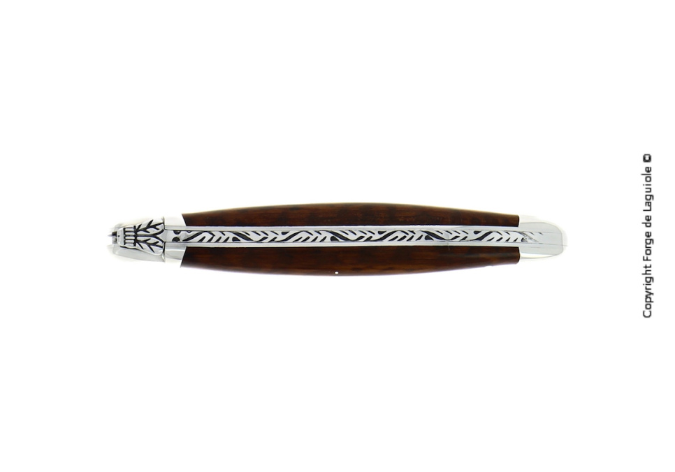 Nóż składany, 12 cm, rękojeść z drewna wężowego, polerowany, Tradition - Forge de Laguiole