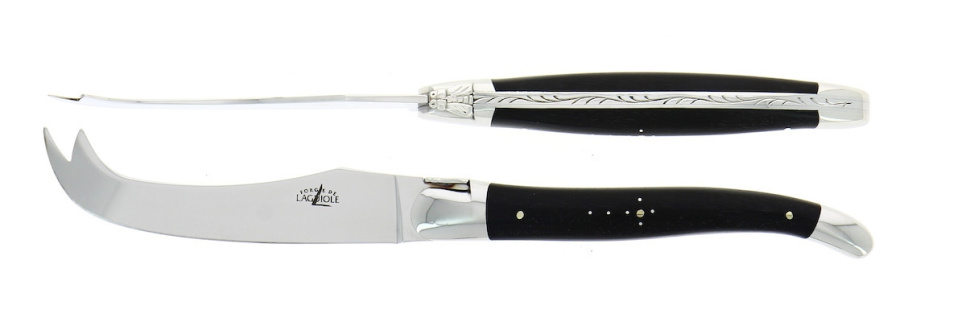 Zestaw do sera, hebanowe uchwyty, błyszczący, Tradition - Forge de Laguiole