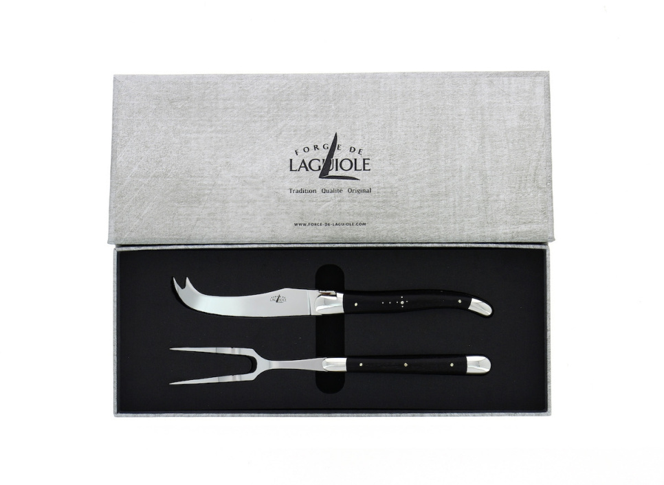 Zestaw do sera, hebanowe uchwyty, błyszczący, Tradition - Forge de Laguiole