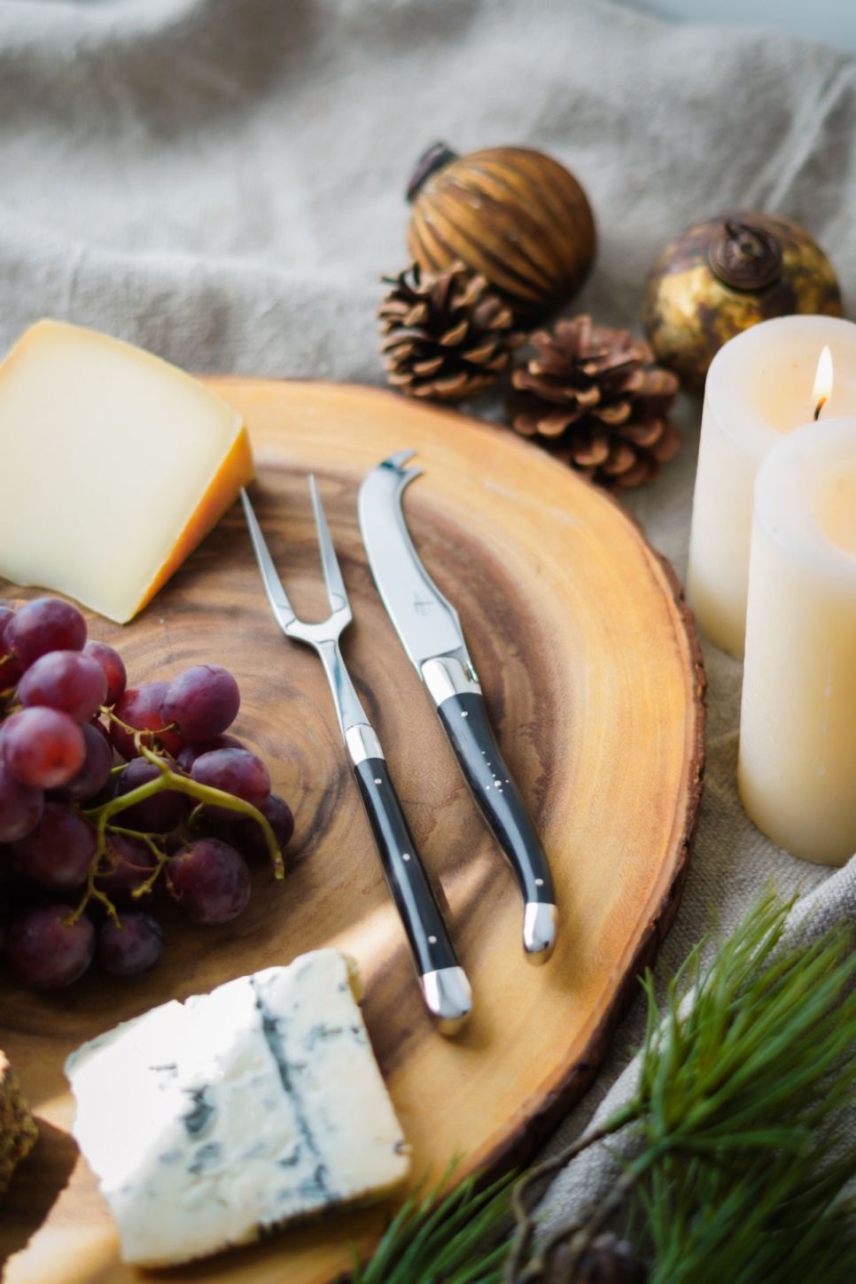 Zestaw do sera, hebanowe uchwyty, błyszczący, Tradition - Forge de Laguiole