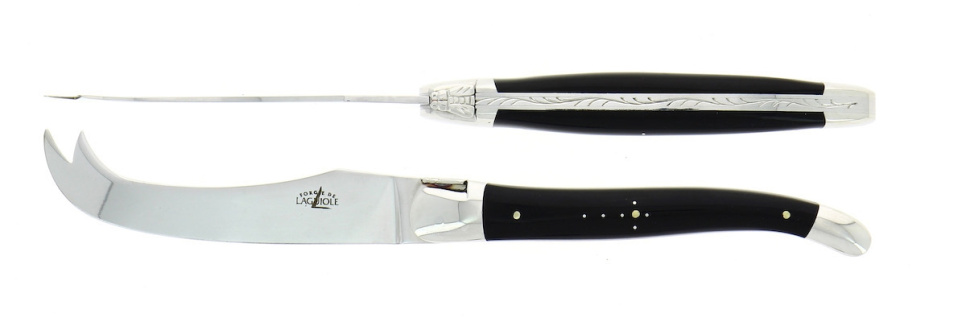 Zestaw do sera, uchwyt z ciemnego rogu, polerowany, Tradition - Forge de Laguiole