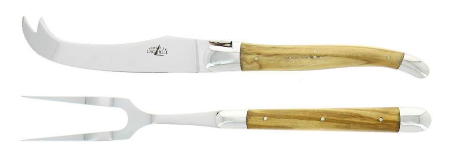 Zestaw do sera, uchwyty z drewna oliwnego, błyszczące, Tradition - Forge de Laguiole w grupie Gotowanie / Noże kuchenne / Noże do sera w The Kitchen Lab (1446-32882)