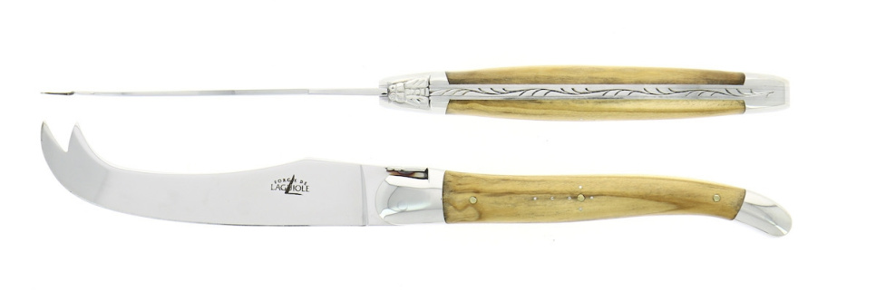 Zestaw do sera, uchwyty z drewna oliwnego, błyszczące, Tradition - Forge de Laguiole