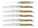 Sześć noży, rękojeść z jasnego rogu, polerowana, Tradition - Forge de Laguiole