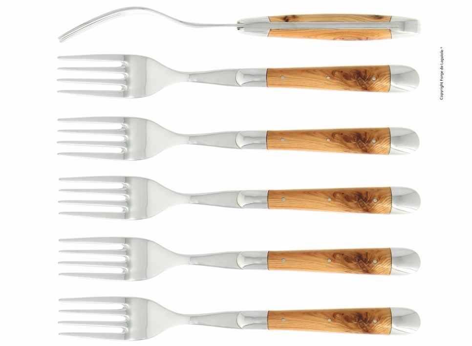Sześć widelców, uchwyt En, polerowany, Tradition - Forge de Laguiole w grupie Nakrycie stołu / Sztućce / Widelce w The Kitchen Lab (1446-32925)