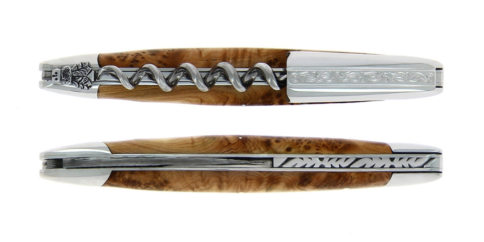 Nóż sommelierski z En, damascenizowany z dekoracją, kolekcja - Forge de Laguiole