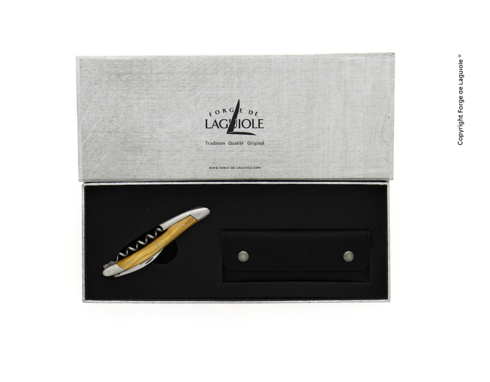 Nóż sommelierski z oliwek, damasceński z dekoracją, kolekcja - Forge de Laguiole w grupie Bar i wino / Akcesoria do wina / Noże sommeliera i otwieracze do butelek w The Kitchen Lab (1446-32969)