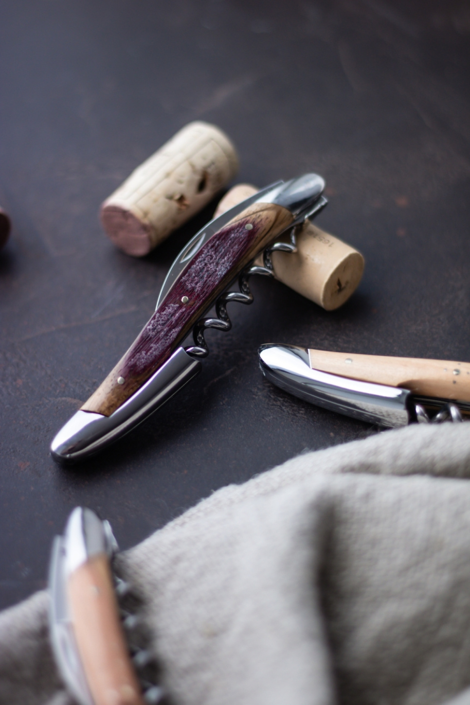 Drewniany nóż sommelierski z dębowej beczki, polerowany, Tradition - Forge de Laguiole