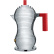Moka, Aluminium/Red Small, 7 cl - Alessi