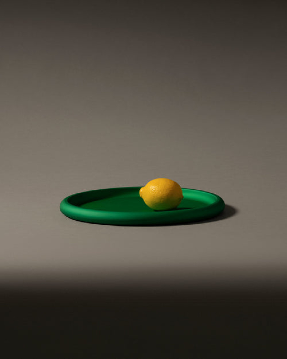 Taca do serwowania z anodowanego aluminium, Discolo – Alessi – Zielony