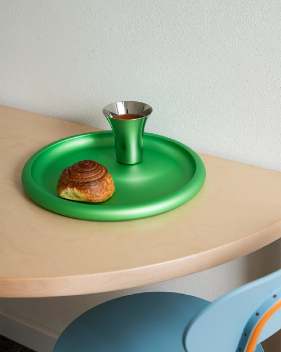 Taca do serwowania z anodowanego aluminium, Discolo – Alessi – Pomarańczowy