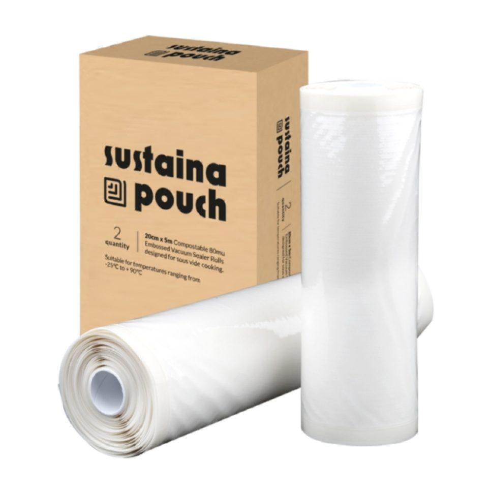 Kompostowalne worki próżniowe do sous vide na rolce, 20 cm x 5 m - SousVideTools w grupie Gotowanie / Sous vide / Worki z suwakami i worki próżniowe w The Kitchen Lab (1512-31917)