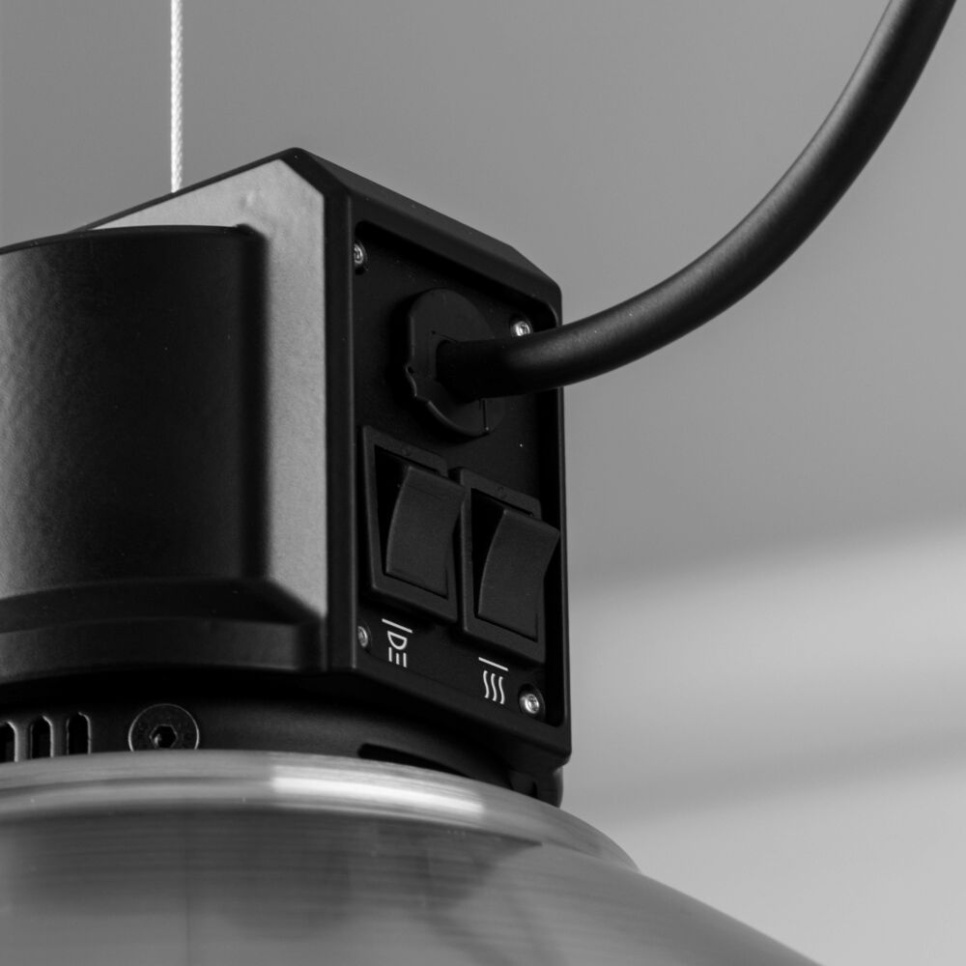 Lampa grzewcza HAL, funkcja podnoszenia, stal nierdzewna / czarny - Stayhot Lampa grzewcza HAL, funkcja podnoszenia, stal nierdzewna / czarny - Stayhot