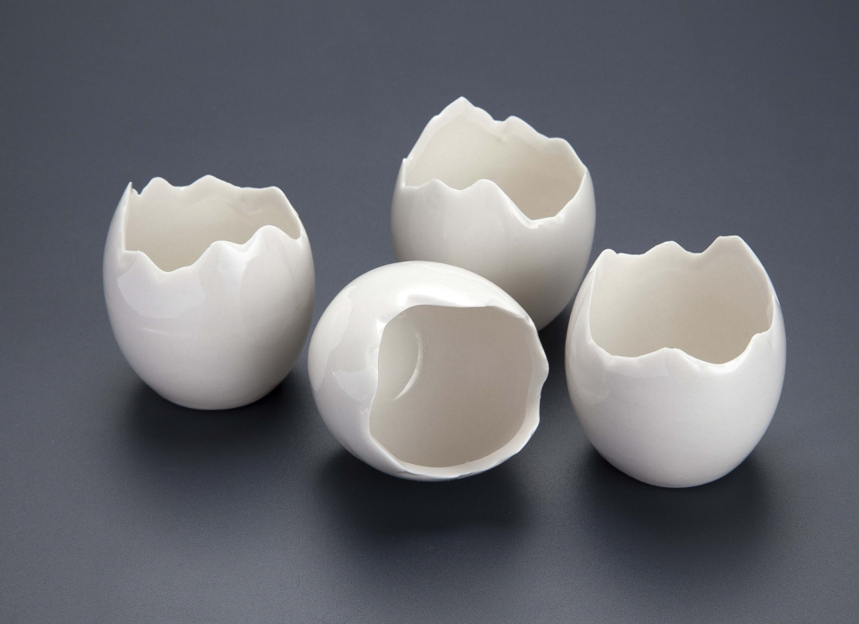 Połówki jajek w porcelanie żaroodpornej - 100% Chef