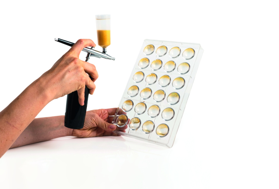 Deko Spray, zasilany bateryjnie aerograf do dekoracji czekoladowych - 100% Chef