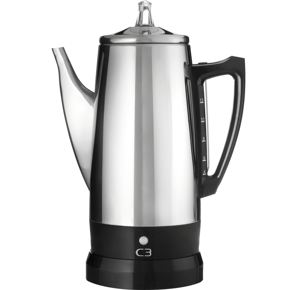 Perkolator, Szczotkowana Stal Nierdzewna, 12 Filiżanek – C3 w grupie Herbata i kawa / Brew coffee / Aparaty do kawy w The Kitchen Lab (1576-31137)