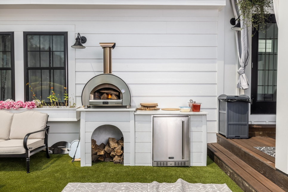 5 Minuti, piec do pizzy opalany drewnem, kolor miedziany - Alfa Forni