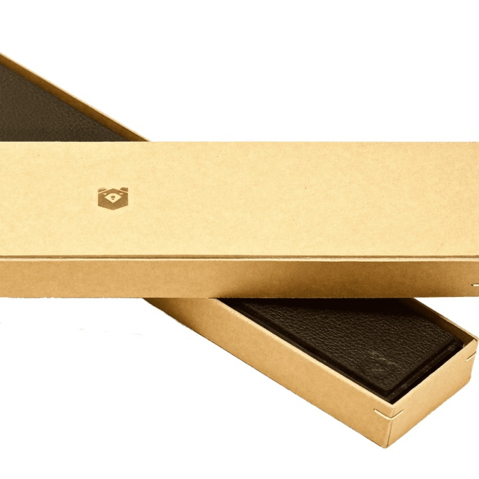 Listwa magnetyczna na noże, czarna skóra, czarny dąb - Piotr The Bear