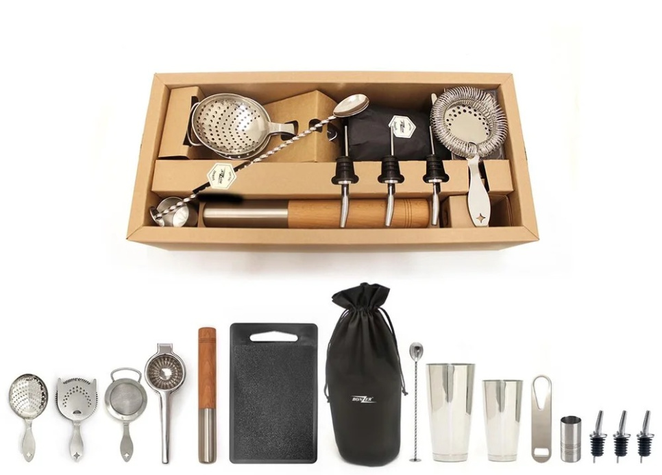 Elite Cocktail Kit, 15 elementów narzędzi barowych - Bonzer w grupie Bar i wino / Wyposażenie baru / Zestaw do koktajli w The Kitchen Lab (1611-15738)