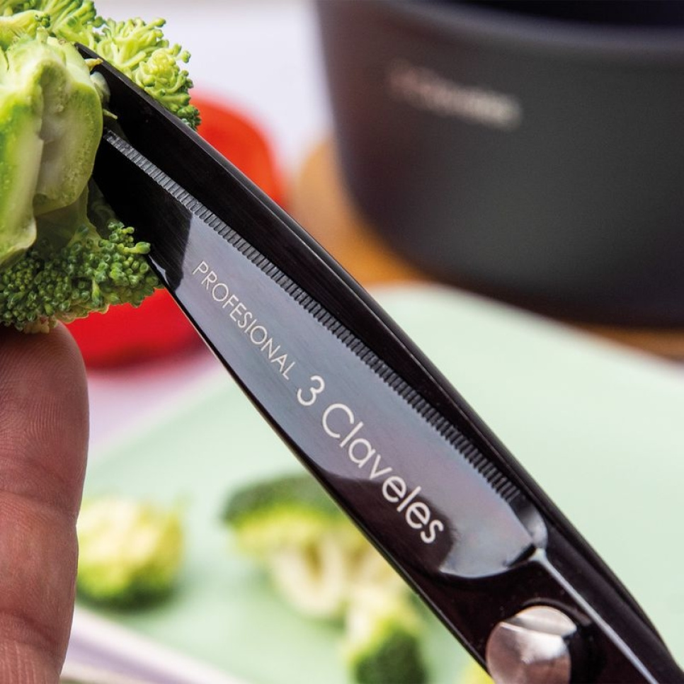 Nożyczki kuchenne 20 cm, Chef, czarne - 3 Claveles