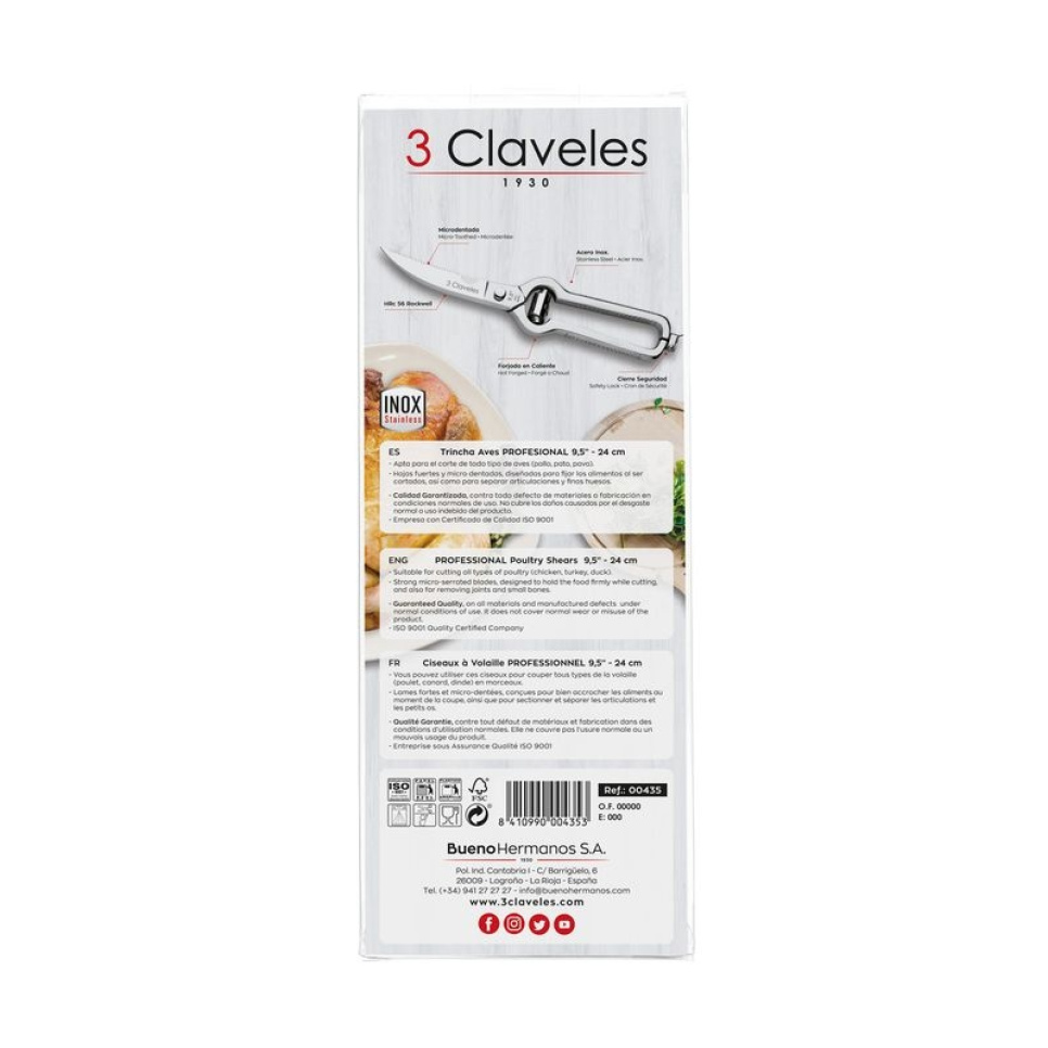 Profesjonalne nożyce do drobiu ze sprężyną - 3 Claveles