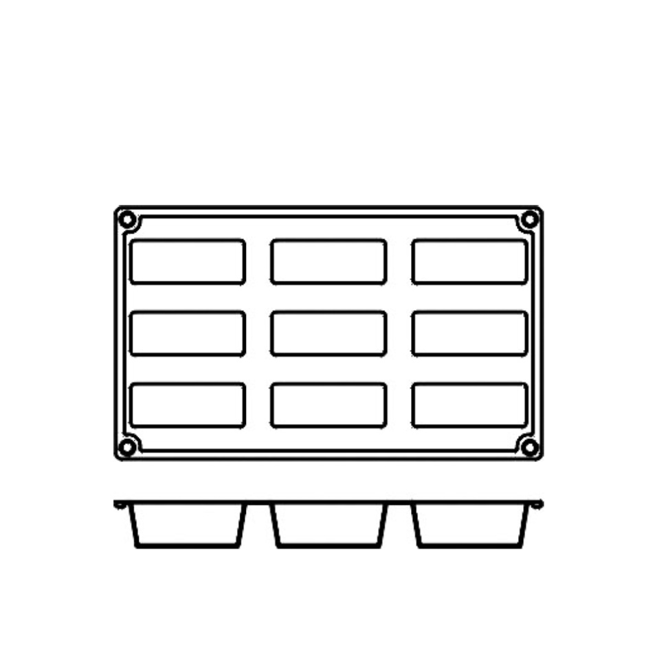 Forma do pieczenia z silikonu, prostokąt, 9 sztuk - Pavoni Forma do pieczenia z silikonu, prostokąt, 9 sztuk - Pavoni