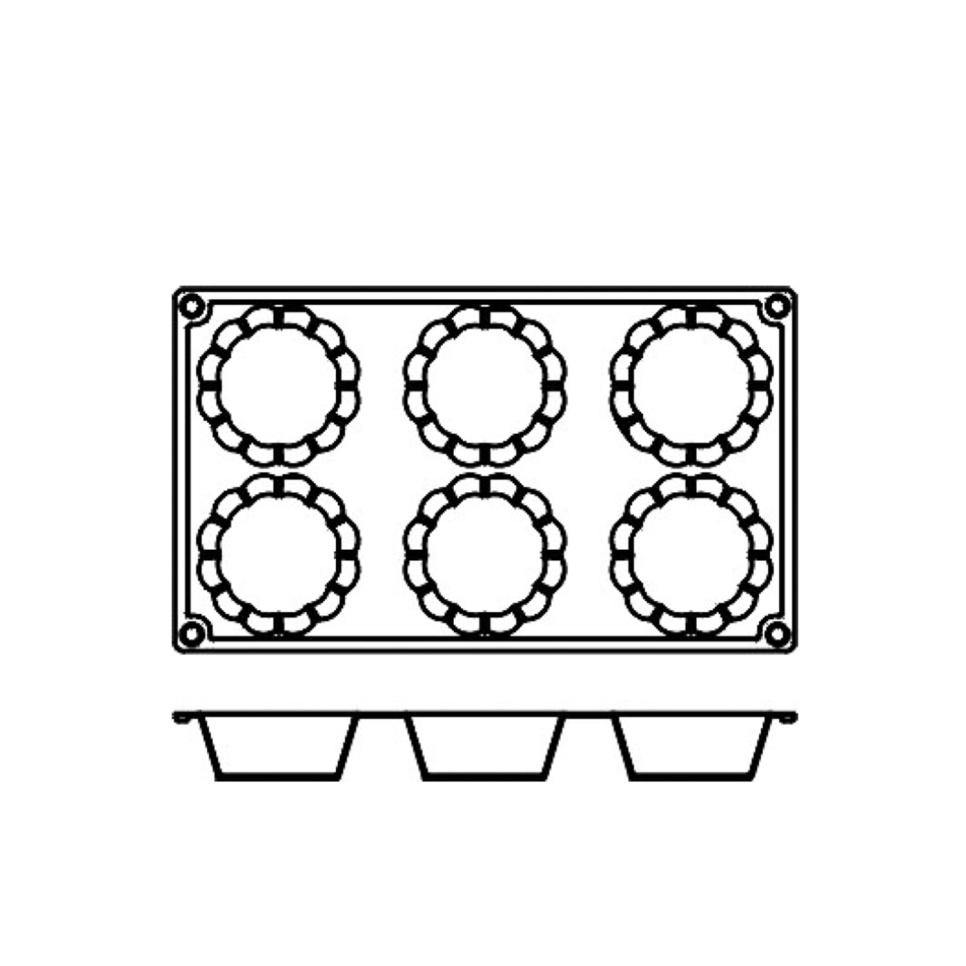 Forma do pieczenia z silikonu, płytka brioche, 6 szt - Pavoni Forma do pieczenia z silikonu, płytka brioche, 6 szt - Pavoni