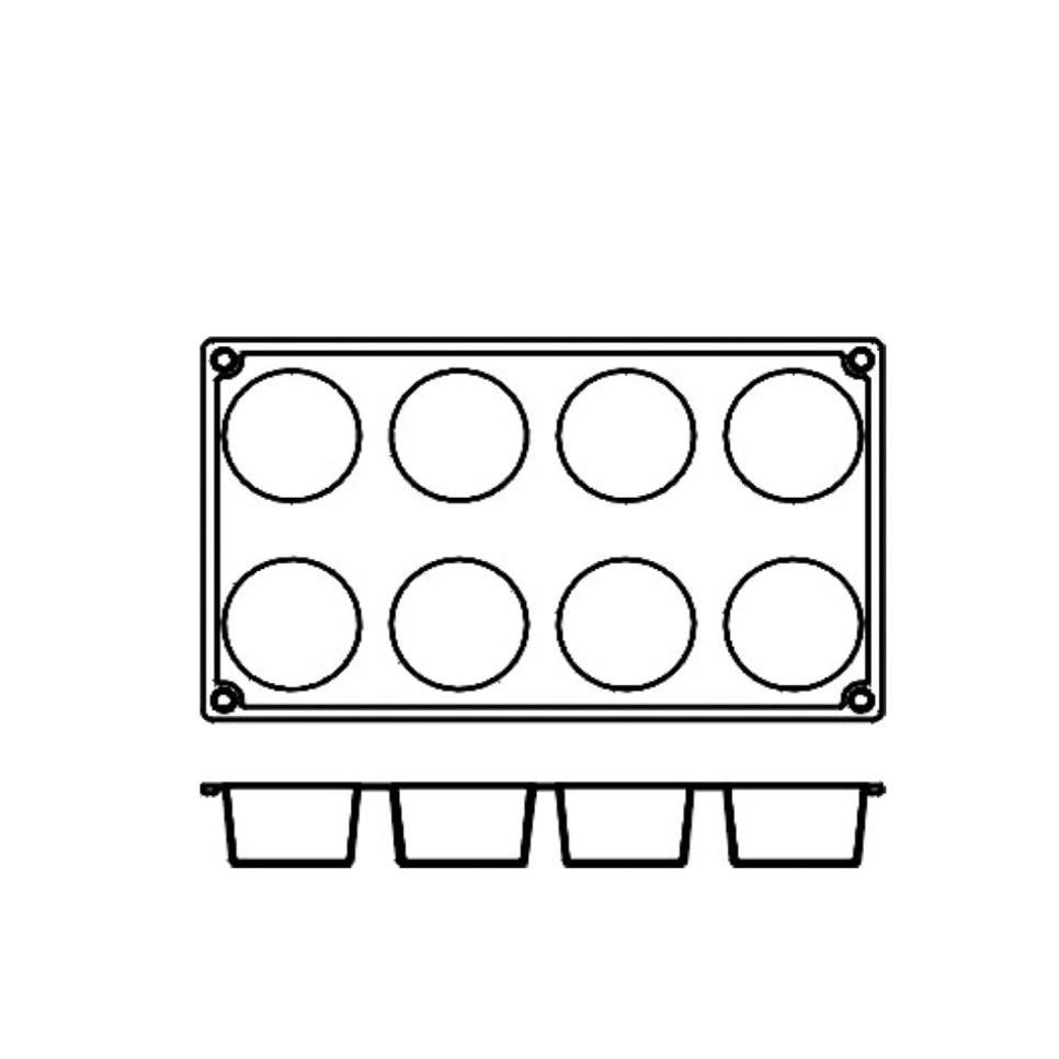 Forma do pieczenia z silikonu, cylinder, 8 szt. - Pavoni Forma do pieczenia z silikonu, cylinder, 8 szt. - Pavoni