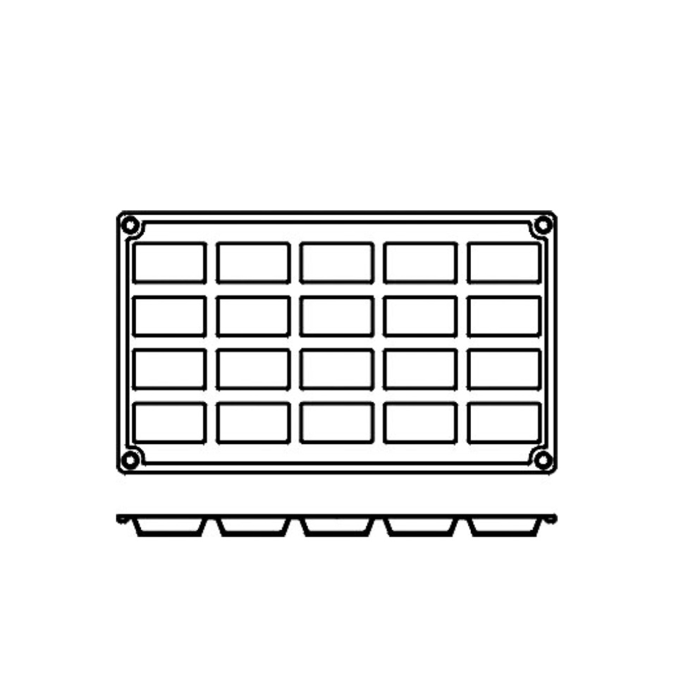 Forma do pieczenia z silikonu, prostokątna, 20 szt. - Pavoni Forma do pieczenia z silikonu, prostokątna, 20 szt. - Pavoni