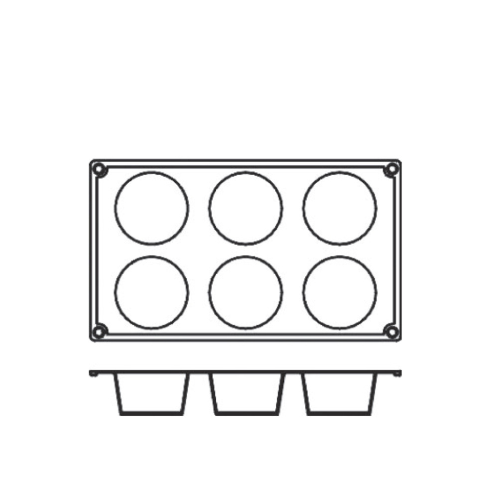 Silikonowa forma do pieczenia, cylinder, 6 szt. - Pavoni