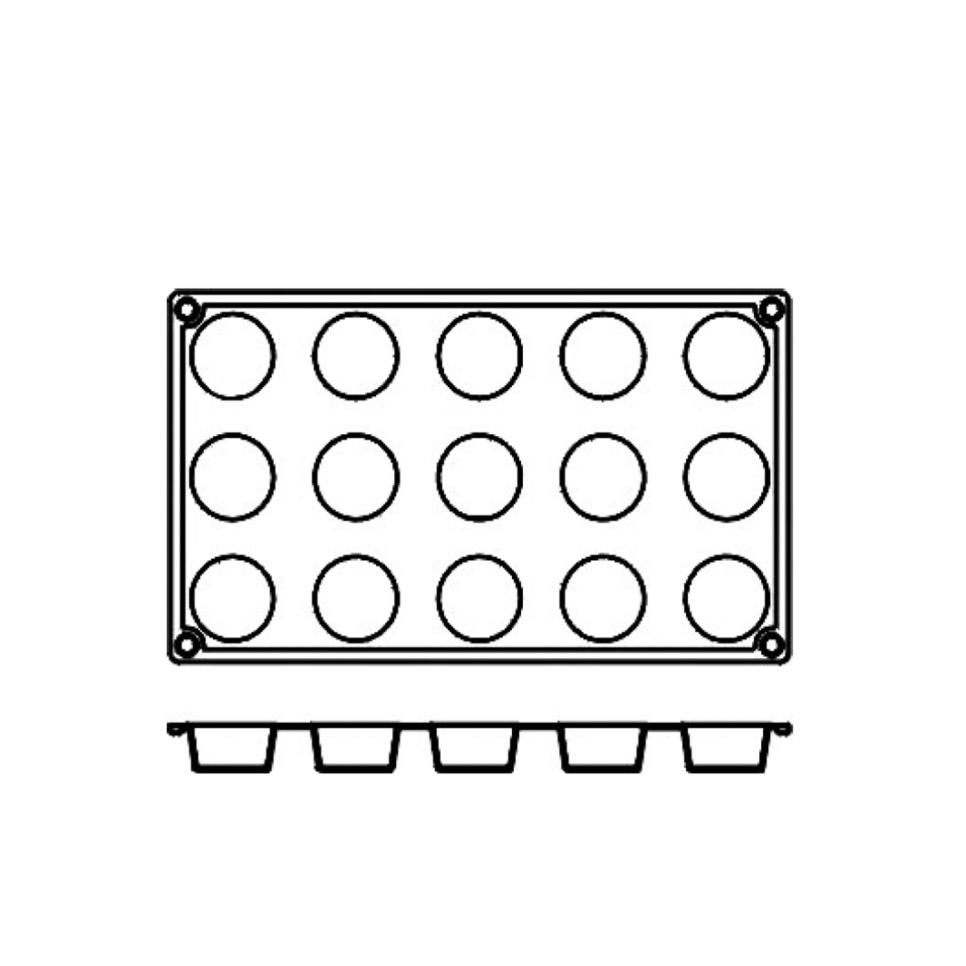 Forma do pieczenia z silikonu, cylinder, 15 szt - Pavoni Forma do pieczenia z silikonu, cylinder, 15 szt - Pavoni