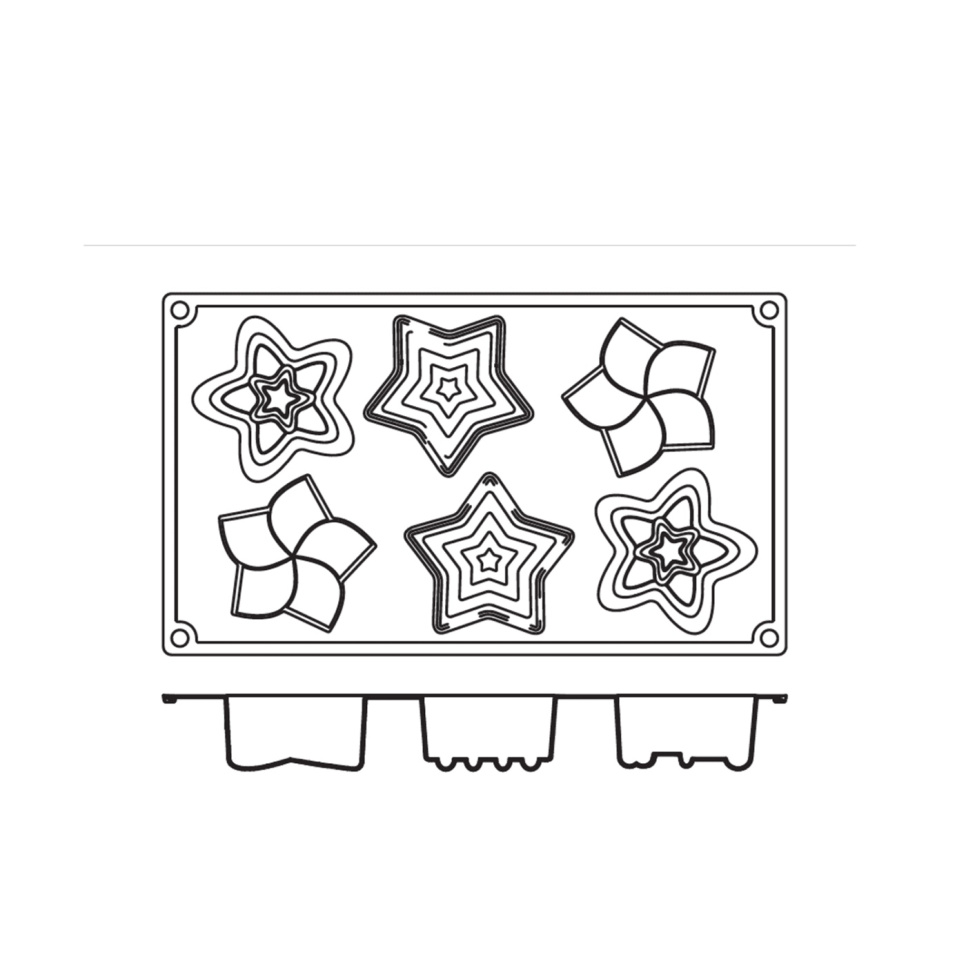 Forma do pieczenia z silikonu, poinsecja, 6 szt - Pavoni Forma do pieczenia z silikonu, poinsecja, 6 szt - Pavoni