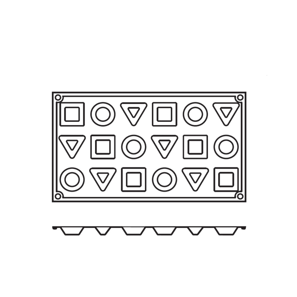 Forma do pieczenia z silikonu, okrągła, kwadratowa, trójkątna 18 szt - Pavoni Forma do pieczenia z silikonu, okrągła, kwadratowa, trójkątna 18 szt - Pavoni