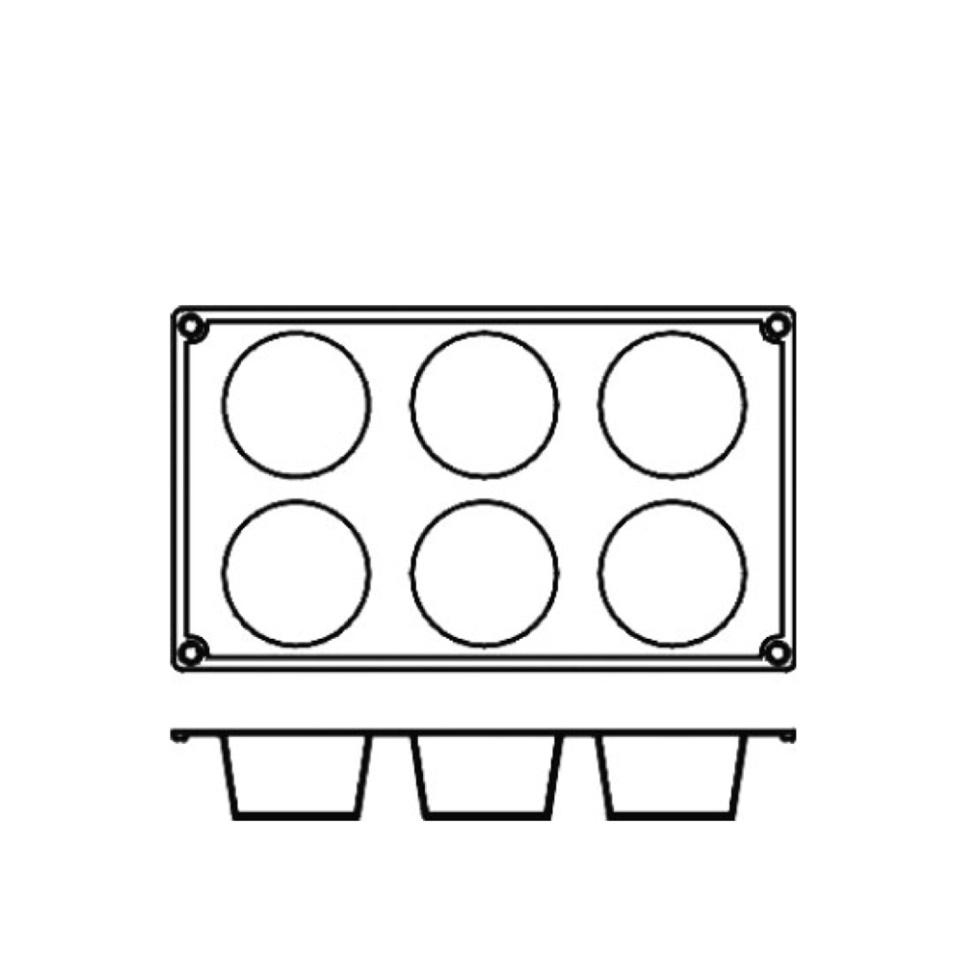Forma do pieczenia z silikonu, cylinder, 6 szt. - Pavoni