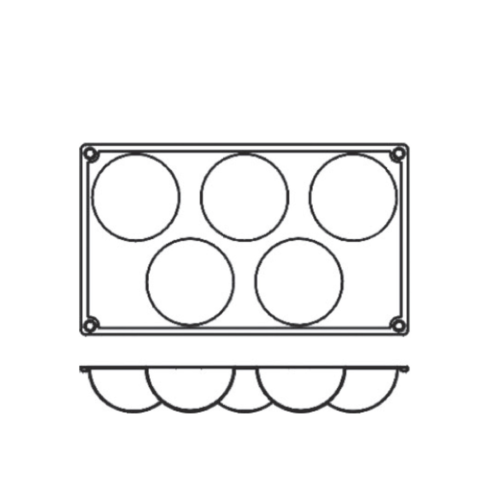 Forma do pieczenia z silikonu, półkula, 5 szt. - Pavoni Forma do pieczenia z silikonu, półkula, 5 szt. - Pavoni