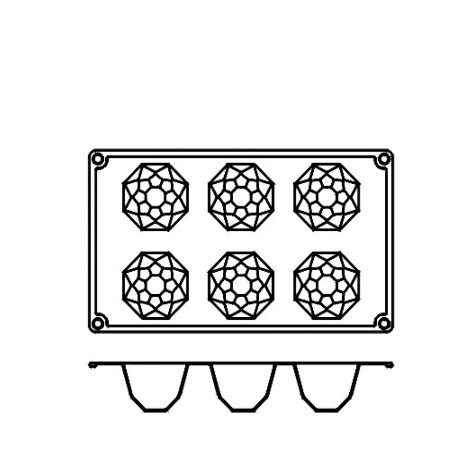 Forma do pieczenia z silikonu, diament, 6 szt. - Pavoni Forma do pieczenia z silikonu, diament, 6 szt. - Pavoni
