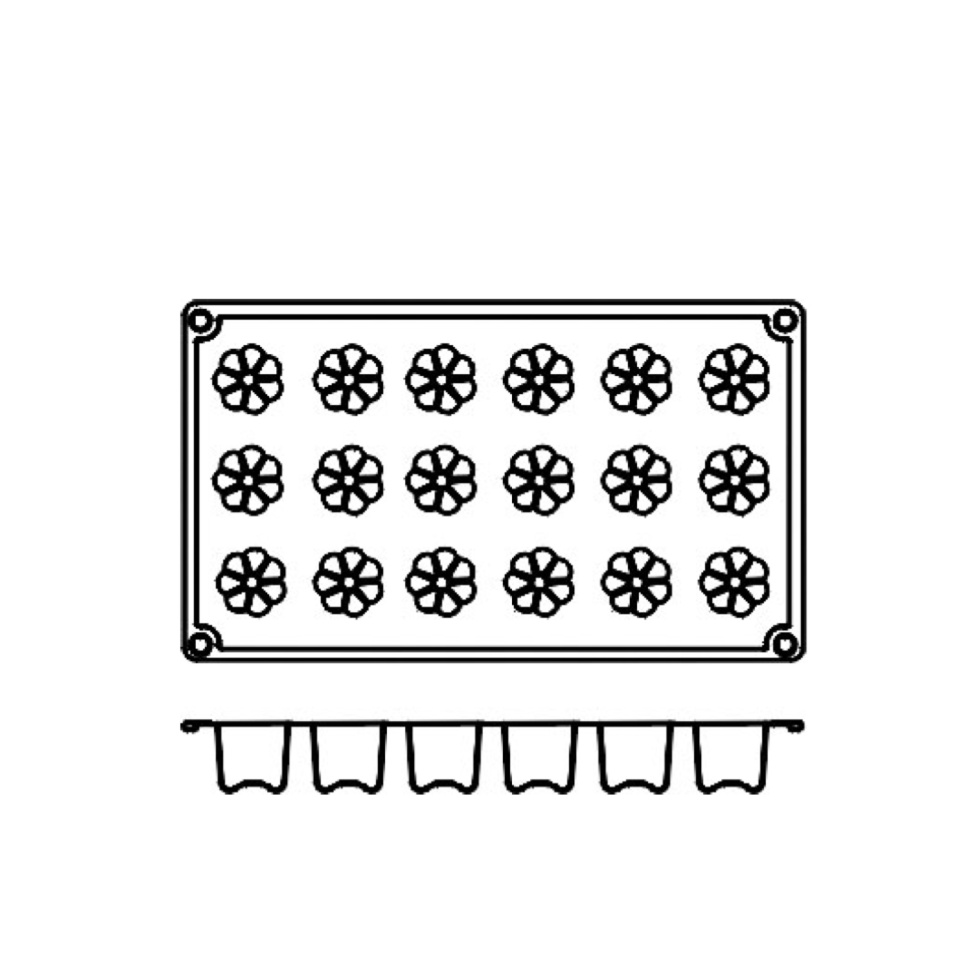 Forma do pieczenia z silikonu, małe canelé, 18 szt - Pavoni