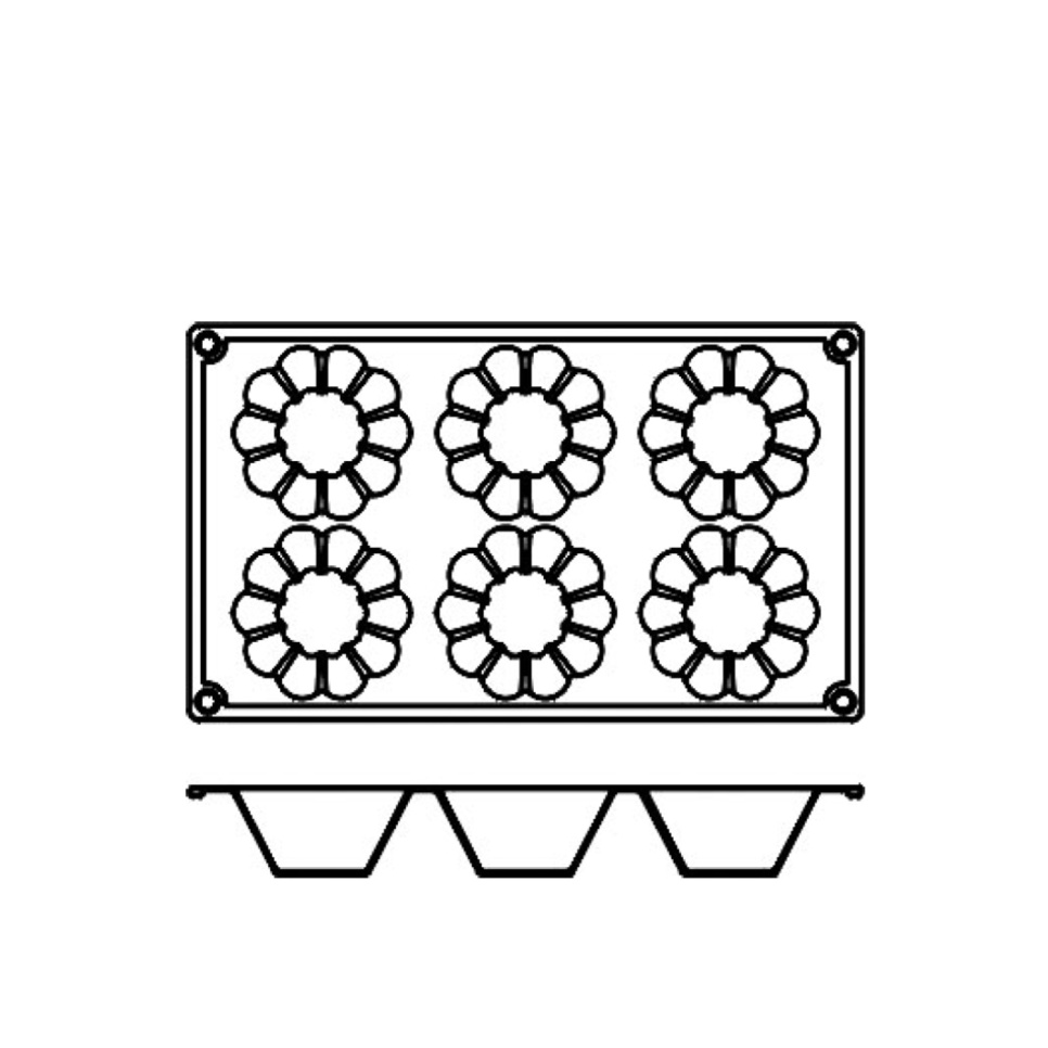 Forma do pieczenia z silikonu, głęboka brioche, 6 szt. - Pavoni Forma do pieczenia z silikonu, głęboka brioche, 6 szt. - Pavoni