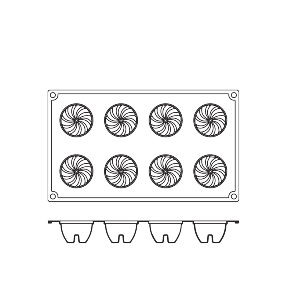 Silikonowa forma do pieczenia, mała forma do ciasteczek cukrowych, 8 szt - Pavoni