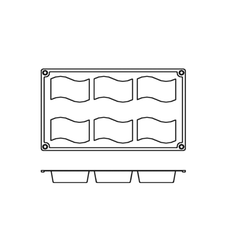 Forma do pieczenia z silikonu, kołyszący się prostokąt, 6 szt - Pavoni Forma do pieczenia z silikonu, kołyszący się prostokąt, 6 szt - Pavoni