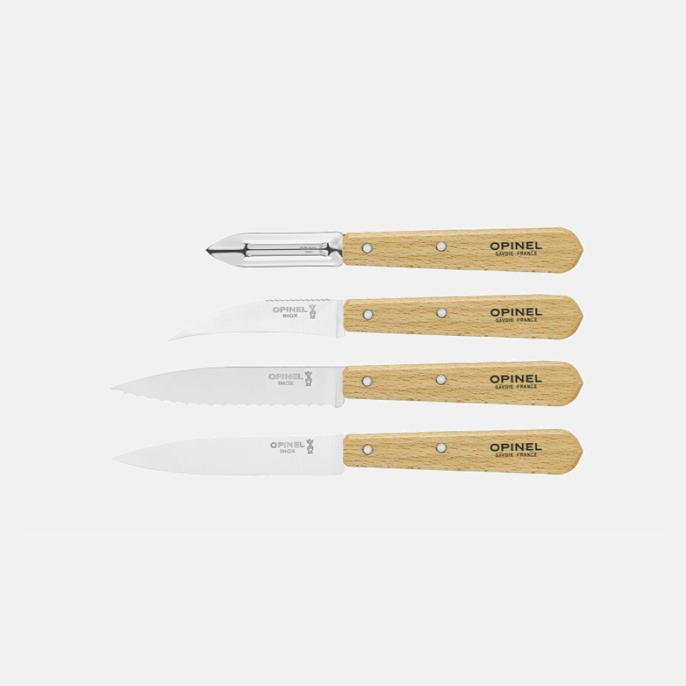 Czteroczęściowy zestaw noży, Nature, Essentials - Opinel Czteroczęściowy zestaw noży, Nature, Essentials - Opinel