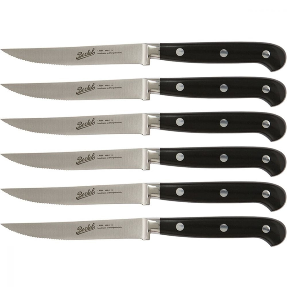 Ząbkowane noże do steków, Adhoc Glossy Black, 6 szt. - Berkel w grupie Gotowanie / Noże kuchenne / Inne noże w The Kitchen Lab (1870-23981)