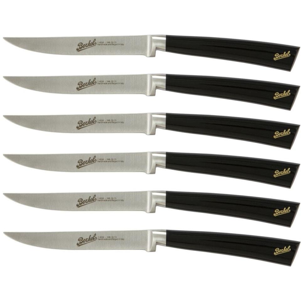 Noże do steków, 6 sztuk, Elegance Glossy Black - Berkel w grupie Gotowanie / Noże kuchenne / Zestaw noży w The Kitchen Lab (1870-23983)