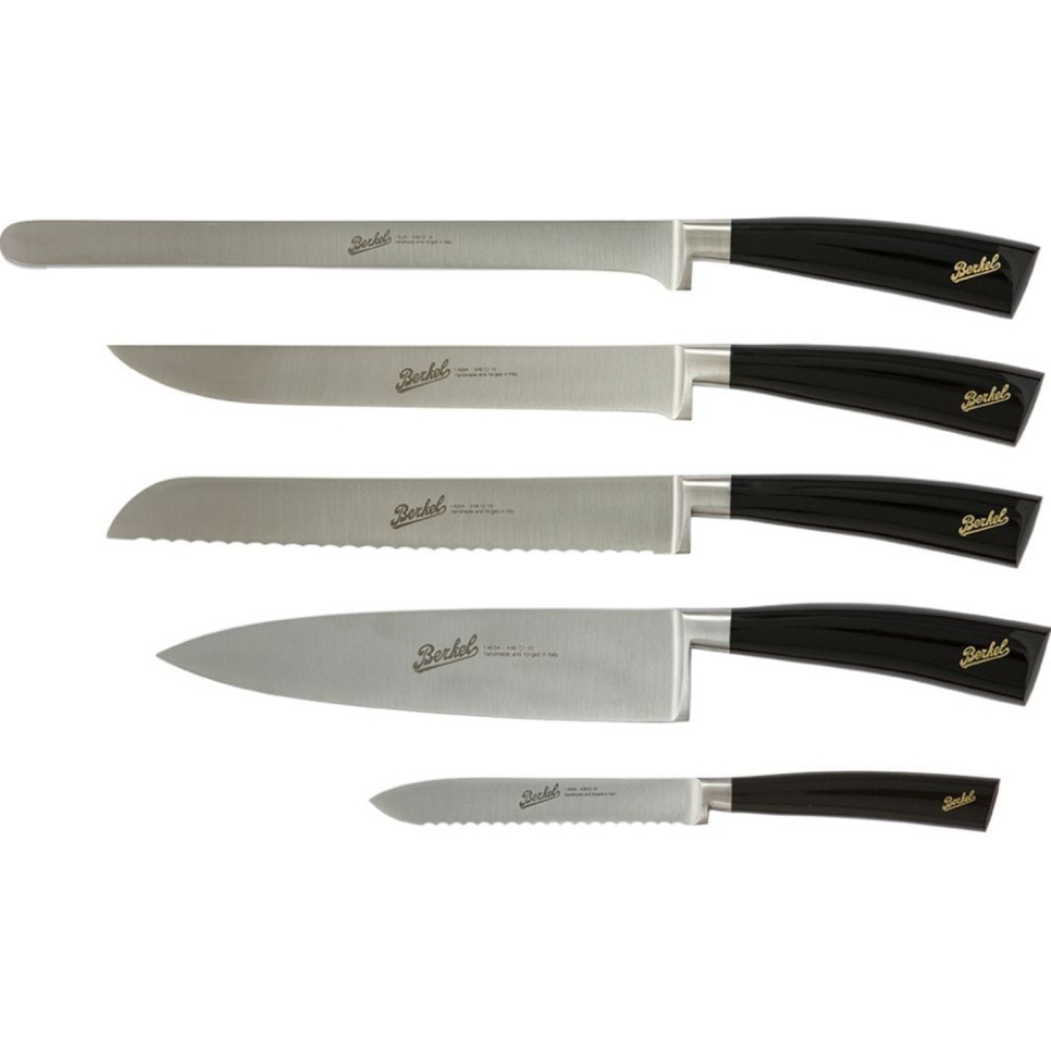 Zestaw noży w pięciu częściach, Elegance Glossy Black - Berkel w grupie Gotowanie / Noże kuchenne / Zestaw noży w The Kitchen Lab (1870-23986)