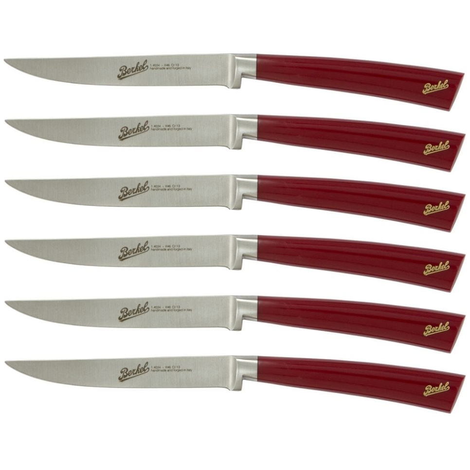 Noże do steków, 6-pak, Elegance Red - Berkel w grupie Gotowanie / Noże kuchenne / Zestaw noży w The Kitchen Lab (1870-23988)