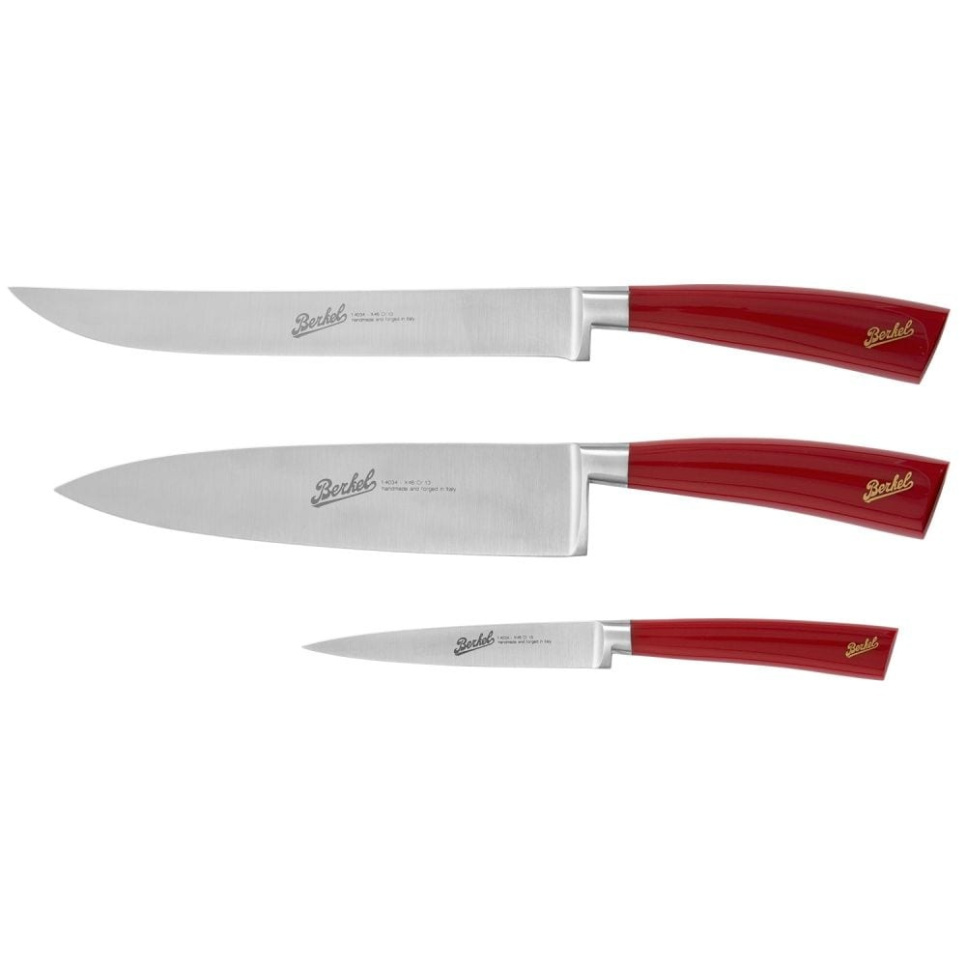 Zestaw noży w trzech częściach, Elegance Red - Berkel w grupie Gotowanie / Noże kuchenne / Zestaw noży w The Kitchen Lab (1870-23990)