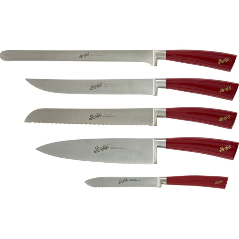Zestaw noży w pięciu częściach, Elegance Red - Berkel w grupie Gotowanie / Noże kuchenne / Zestaw noży w The Kitchen Lab (1870-23991)